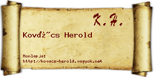 Kovács Herold névjegykártya