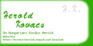 herold kovacs business card